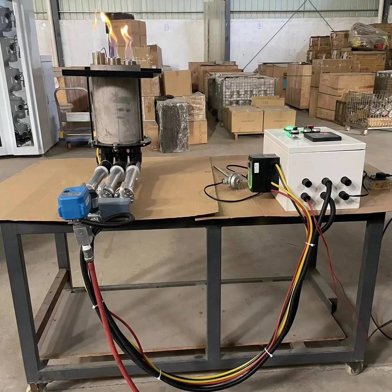 Sunlor Manufacturer Industry Automatic LNG LPG  Gas Burner For Pizza Cooking Oven , Three Head Pizza Stove