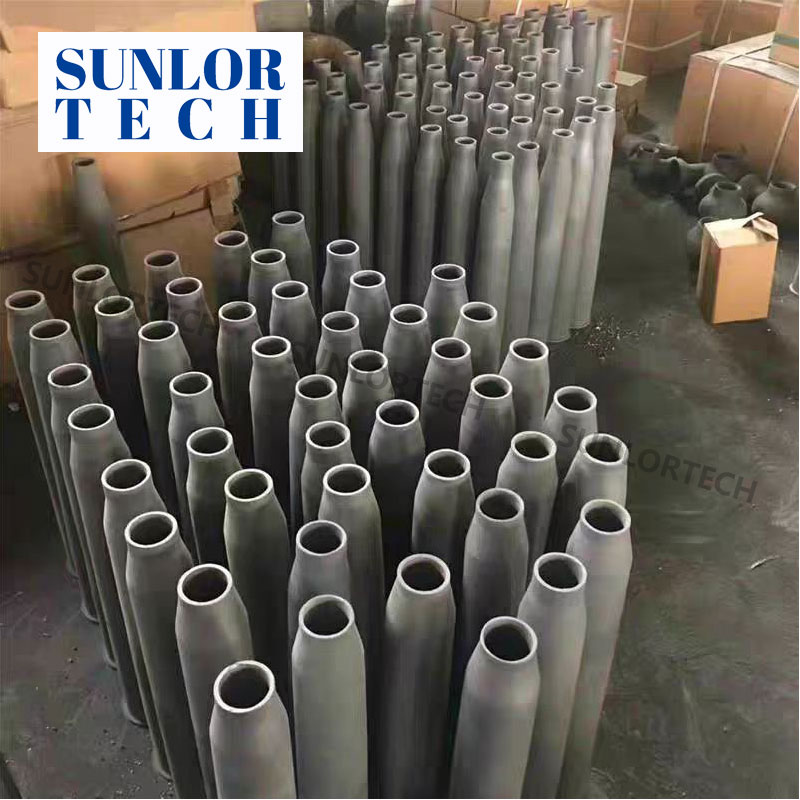 Silicon carbide burner nozzle for industrial kilns RBSiC/SiSiC burner tube flame tube