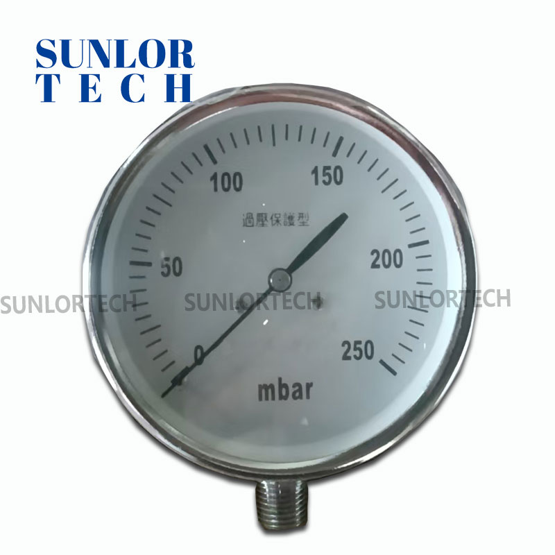 Манометр для газопроводов с нержавеющим корпусом и шкалой