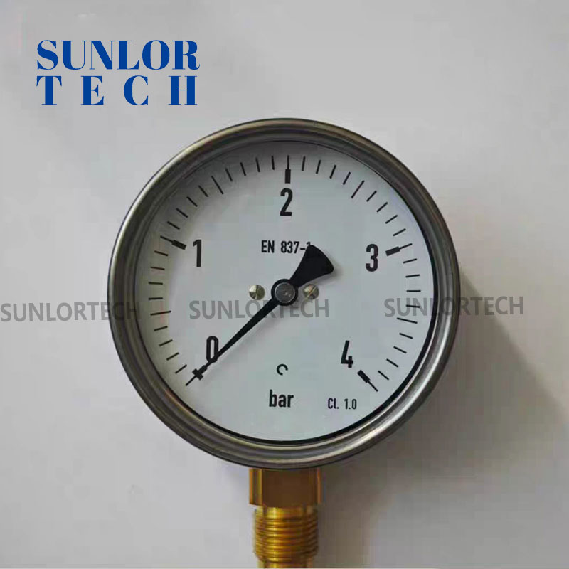 Манометр для газопроводов с нержавеющим корпусом и шкалой