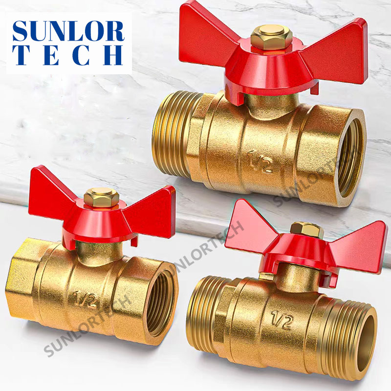 All-copper butterfly stem ball valve