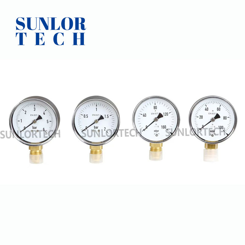 Манометр для газопроводов с нержавеющим корпусом и шкалой