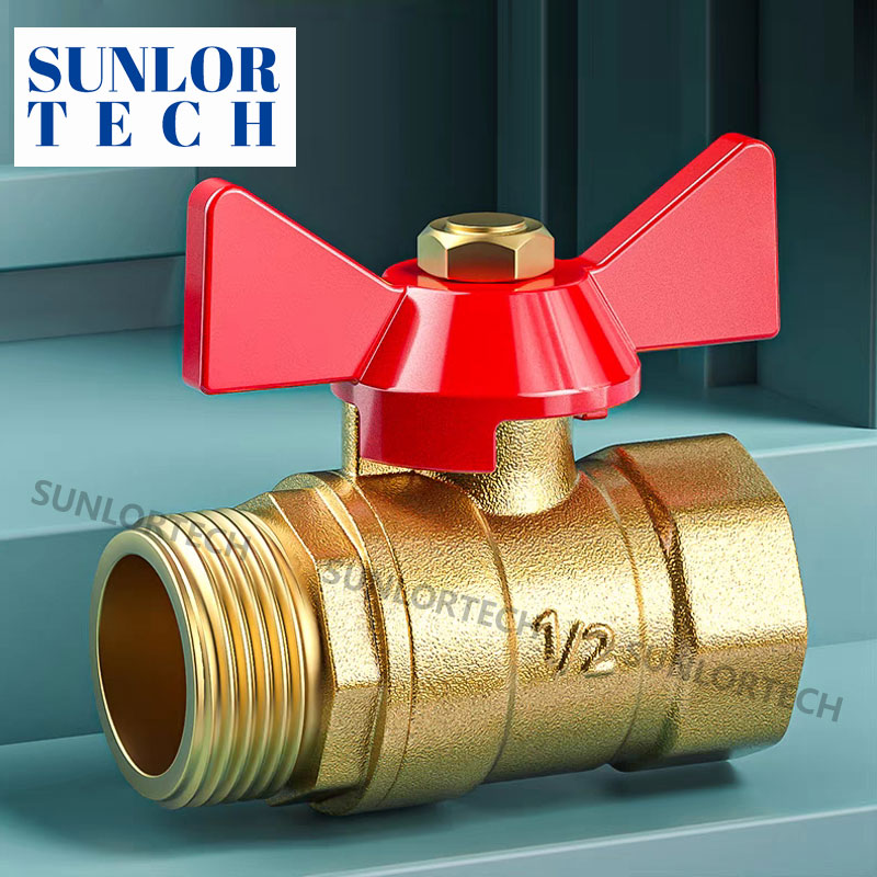 All-copper butterfly stem ball valve