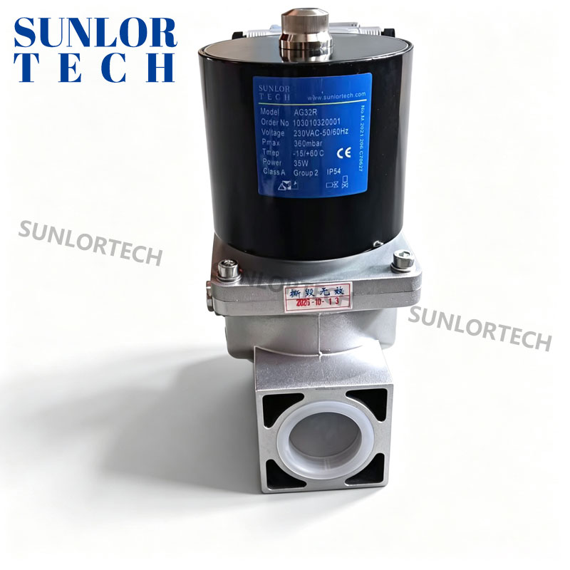 Sunlortech Válvula solenoide de gas AG32R acción directa vacío/presión cero corte de seguridad GLP gas natural