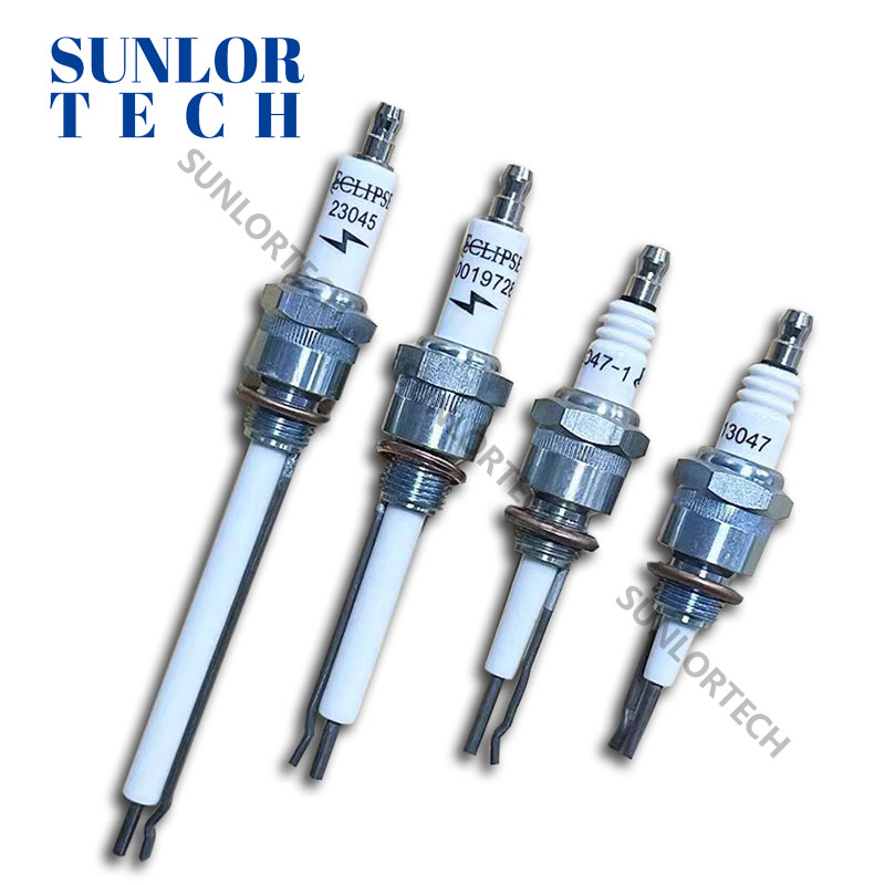 Industrial burner for spark plug